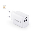 WEGENER. Napájecí adaptér s portem USB-A 18W a USB-C 20W ve recyklovaného ABS (100% rABS)