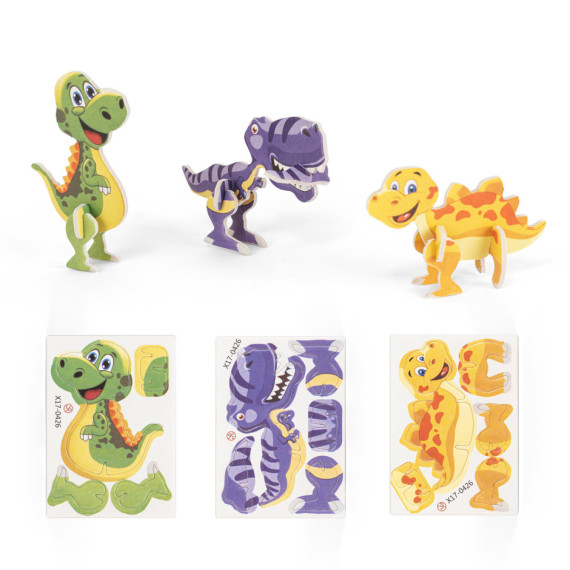 DINOSAURUS. 3D puzzle z papíru ve tvaru dinosaura