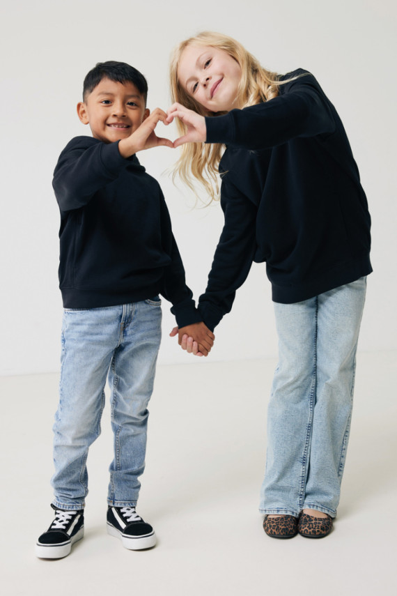 Dětská mikina s bočními kapsami IQONIQ Yengo z rec. bavlny