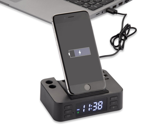 Budík s indukční nabíječkou CLOCKI