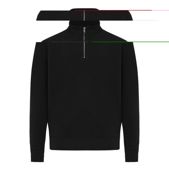 Svetr se čtvrtečním zipem IQONIQ Elgon z recykl. bavlny