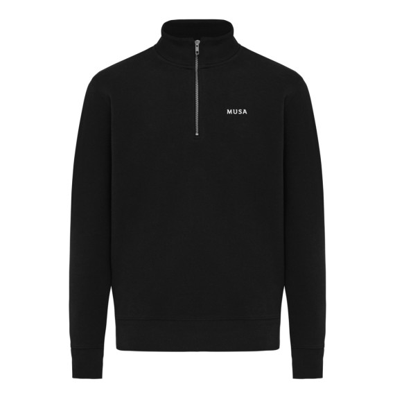 Svetr se čtvrtečním zipem IQONIQ Elgon z recykl. bavlny