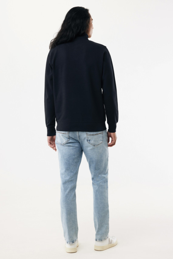 Svetr se čtvrtečním zipem IQONIQ Elgon z recykl. bavlny