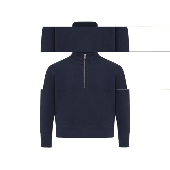 Svetr se čtvrtečním zipem IQONIQ Elgon z recykl. bavlny