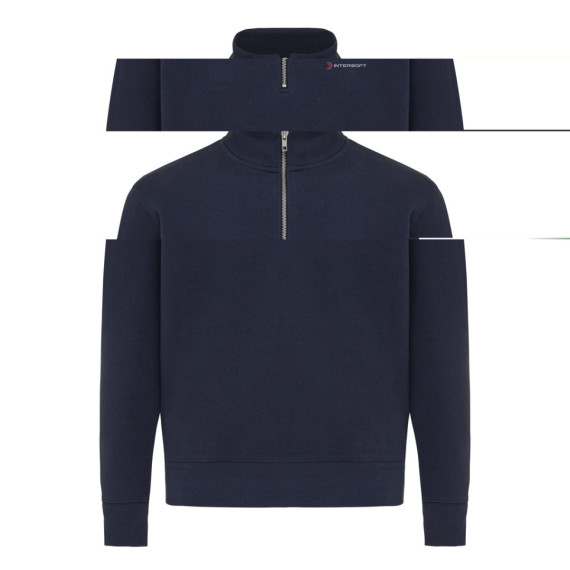 Svetr se čtvrtečním zipem IQONIQ Elgon z recykl. bavlny