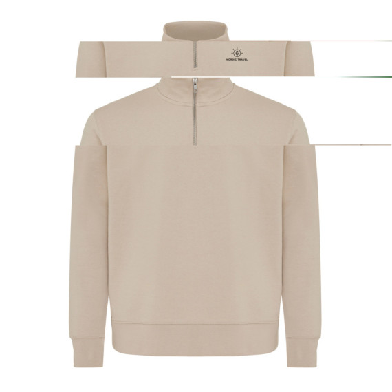 Svetr se čtvrtečním zipem IQONIQ Elgon z recykl. bavlny