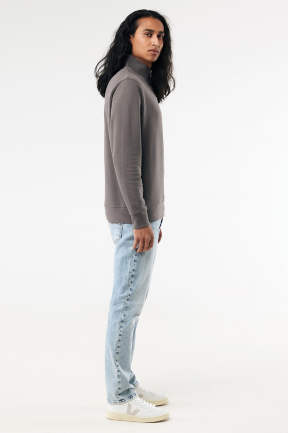Svetr se čtvrtečním zipem IQONIQ Elgon z recykl. bavlny