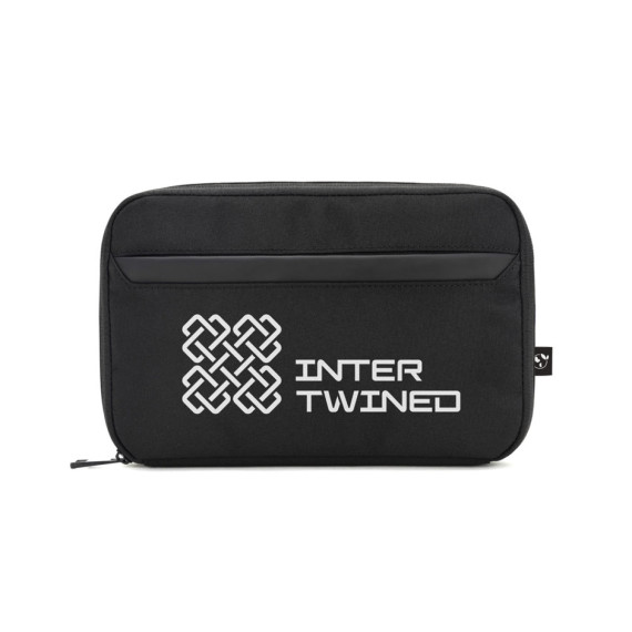 YANGON. Prostorná organizační taška na technické příslušenství z kepru s vodoodpudivou úpravou a recyklovaného polyesteru 600D