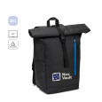 OSASCO BPACK. Batoh s rolovacím systémem, který umožňuje srolovat horní část batohu podle jeho objemu, vyrobený z recyklovaného polyesteru 600D