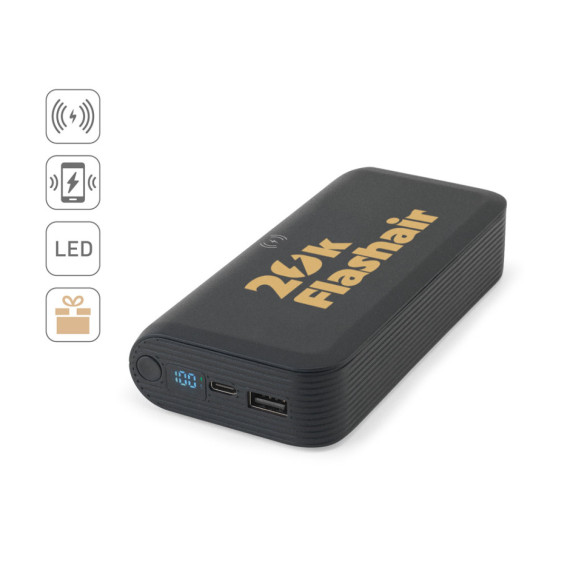 BECKER 20. Powerbanka 20 000 mAh z recyklovaného ABS (100% rABS) s 15W superrychlou bezdrátovou nabíječkou