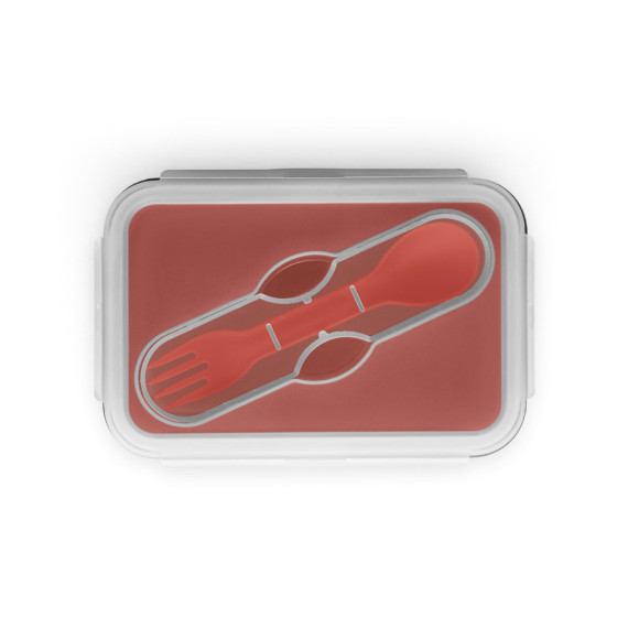 SAFFRON. Obědová krabička. Zatahovací uzavíratelná krabička ze silikonu a PP 640 mL