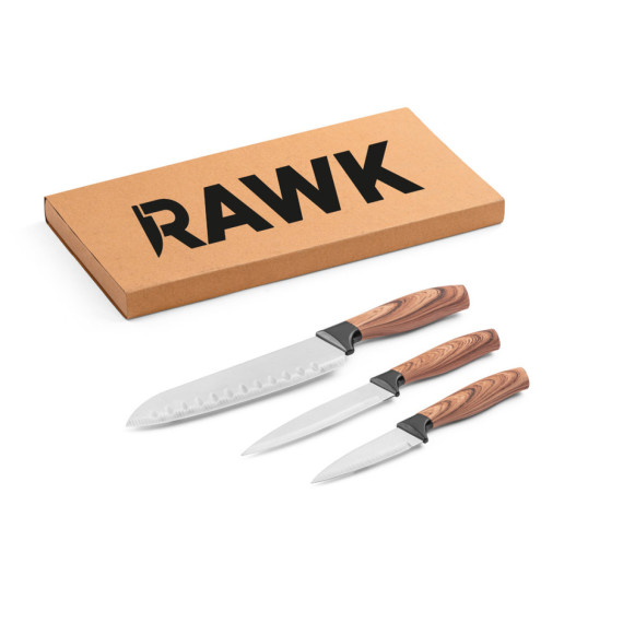 BAHARAT. Sada 3 kuchyňských nožů s čepelí z nerezové oceli a ergonomickými rukojeťmi