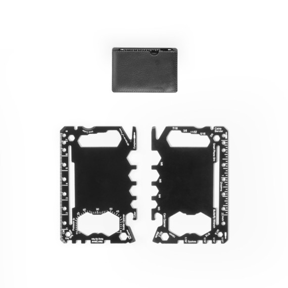 PEEBLES. Multifunkční karta z nerezové oceli s 20 funkcemi