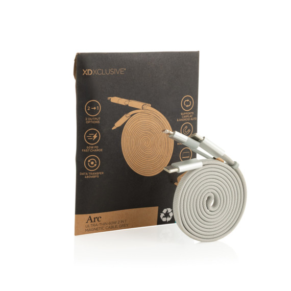 Ultra tenký magnetický nabíjecí kabel 60W 2 v 1