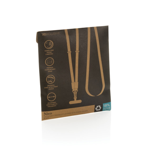 Crossbody lanyard Nivo RCS z recyklovaného PET