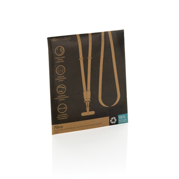 Crossbody lanyard Nivo RCS z recyklovaného PET