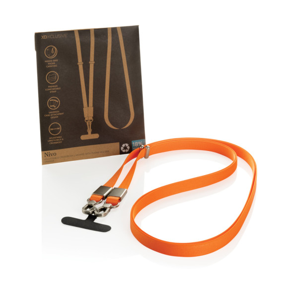 Crossbody lanyard Nivo RCS z recyklovaného PET