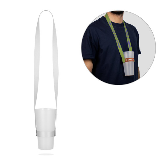 BRADFORD. SADA SUBLIMAČNÍ ŠŇŮRKA NA KRÁTKU Dlouhá II (20 mm) Duo z recyklovaného polyesteru (100% rPET) se sublimačním držákem na kelímek