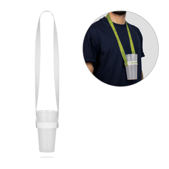 SWINDON. SADA Šňůrka na krk SUBLIMAČNÍ Dlouhá II (20 mm) Duo se sublimačním elastickým držákem na kelímky