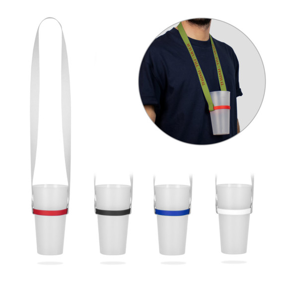 BOLTON. SADA SUBLIMAČNÍ ŠŇŮRKA NA KRÁTKO Dlouhá II (20 mm) Duo se silikonovým držákem na kelímky