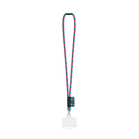 WATFORD. SET Lanyard TUBE Long (Ø 7 mm) s karabinou 9 mm, bezpečnostní sponou Ø 7 mm a pevným pouzdrem na odznak/kartu 91 x 68 mm