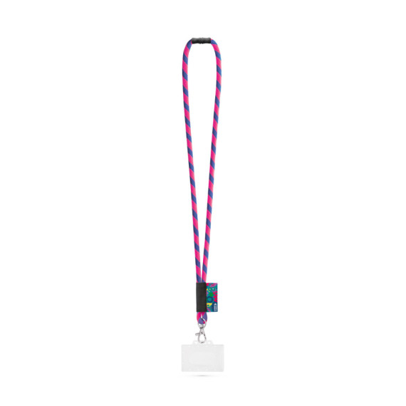 WATFORD. SET Lanyard TUBE Long (Ø 7 mm) s karabinou 9 mm, bezpečnostní sponou Ø 7 mm a pevným pouzdrem na odznak/kartu 91 x 68 mm