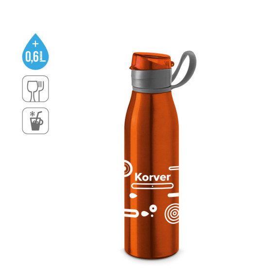 KORVER. Hliníková sportovní láhev o objemu 650 ml