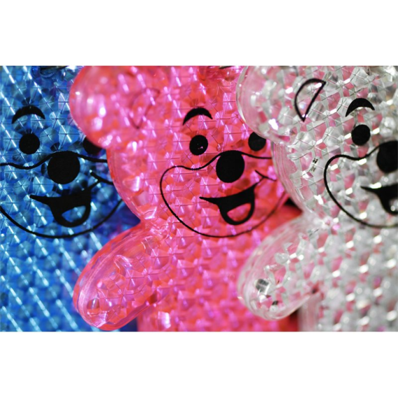 TEDDY RING reflexní přívěsek na klíče, světle žlutá