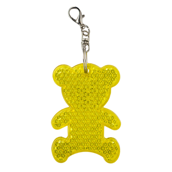TEDDY RING reflexní přívěsek na klíče, světle žlutá