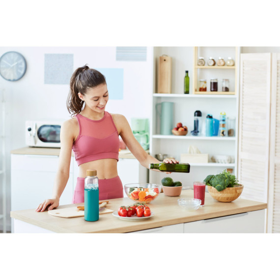 DAKAR. Láhev z bambusu a borosilikátového skla 600 ml