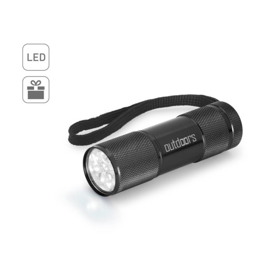 FLASHY. Hliníková svítilna s 9 LED diodami