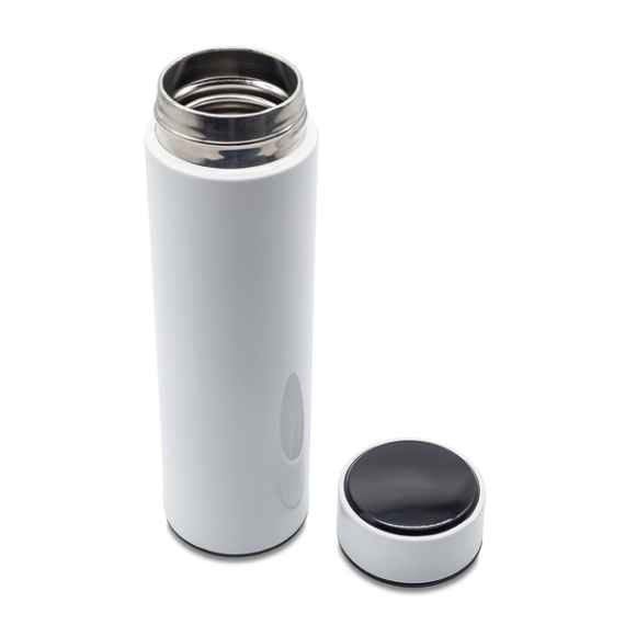 FALCO termoska 420 ml s teploměrem, bílá