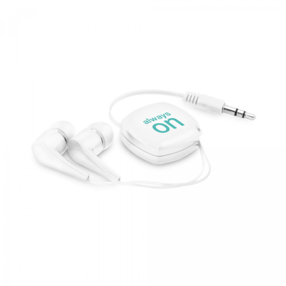 PINEL. Natahovací sluchátka s 0.75 m ABS kabelem
