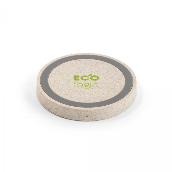 CUVIER. 15W bezdrátová nabíječka z recyklovaný ABS (65 % rABS) a pšeničná sláma (35 %)